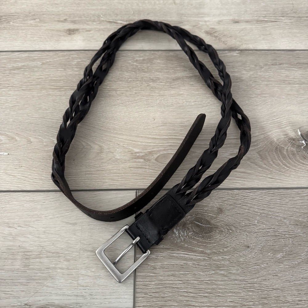 Jenni Kayne Black Braided Leather Belt